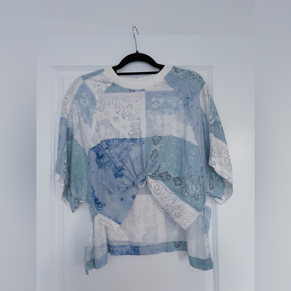 Blue Paisley Print Crop Top | Urban Outfitters